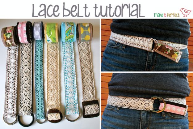 DIY Mothers Day Gift Ideas - DIY Lace Belt - Homemade Gifts for Moms - Crafts and Do It Yourself Home Decor, Accessories and Fashion To Make For Mom - Mothers Love Handmade Presents on Mother's Day - DIY Projects and Crafts by DIY JOY 