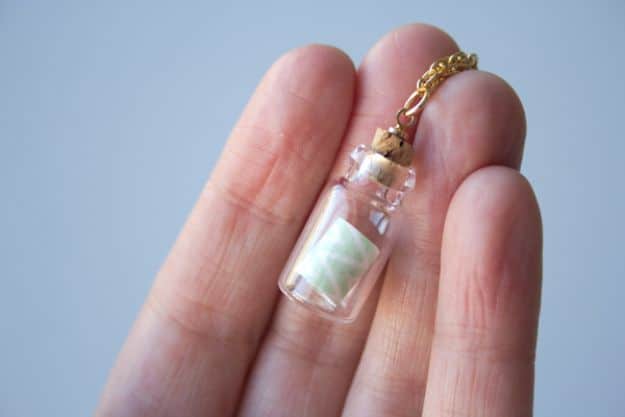 DIY Mothers Day Gift Ideas - DIY Message In A Bottle Necklace - Homemade Gifts for Moms - Crafts and Do It Yourself Home Decor, Accessories and Fashion To Make For Mom - Mothers Love Handmade Presents on Mother's Day - DIY Projects and Crafts by DIY JOY 