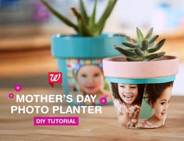 DIY Mothers Day Gift Ideas - DIY Photo Planter - Homemade Gifts for Moms - Crafts and Do It Yourself Home Decor, Accessories and Fashion To Make For Mom - Mothers Love Handmade Presents on Mother's Day - DIY Projects and Crafts by DIY JOY 