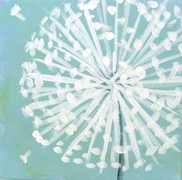 DIY Canvas Painting Ideas - Dandelion Canvas Painting - Cool and Easy Wall Art Ideas You Can Make On A Budget #painting #diyart #diygifts