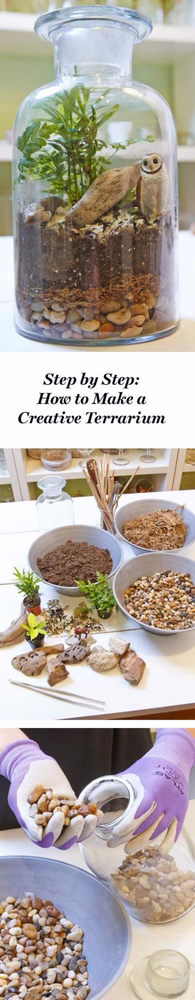 DIY Terrarium Ideas - Creative Terrarium - Cool Terrariums and Crafts With Mason Jars, Succulents, Wood, Geometric Designs and Reptile, Acquarium - Easy DIY Terrariums for Adults and Kids To Make at Home 