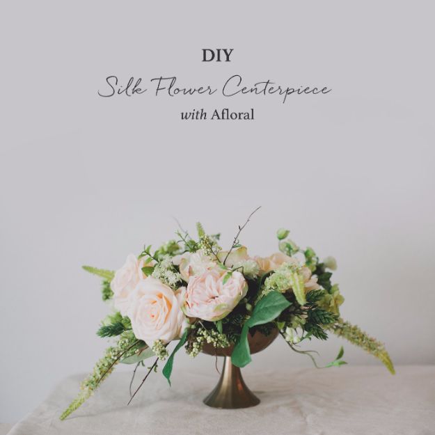 DIY Flowers for Weddings - DIY Silk Flower Centerpiece - Centerpieces, Bouquets, Arrangements for Wedding Ceremony - Aisle Ideas, Rustic Bouquet Projects - Paper, Cheap, Fake Floral, Silk Flower Centerpiece To Make For Brides on A Budget - Decor for Spring, Summer, Winter and Fall http://diyjoy.com/diy-flowers-for-weddings