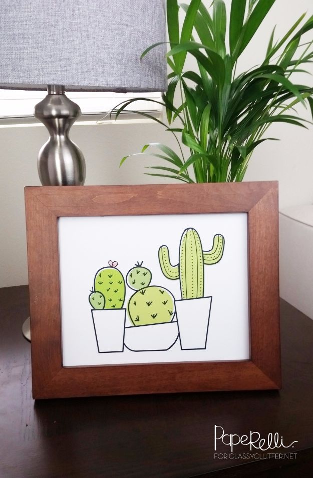 Free Printables For Your Walls - Free Cactus Printable - Best Free Prints for Wall Art and Picture to Print for Home and Bedroom Decor - Ideas for the Home, Organization - Quotes for Bedroom and Kitchens, Vintage Bathroom Pictures - Downloadable Printable for Kids - DIY and Crafts by DIY JOY 