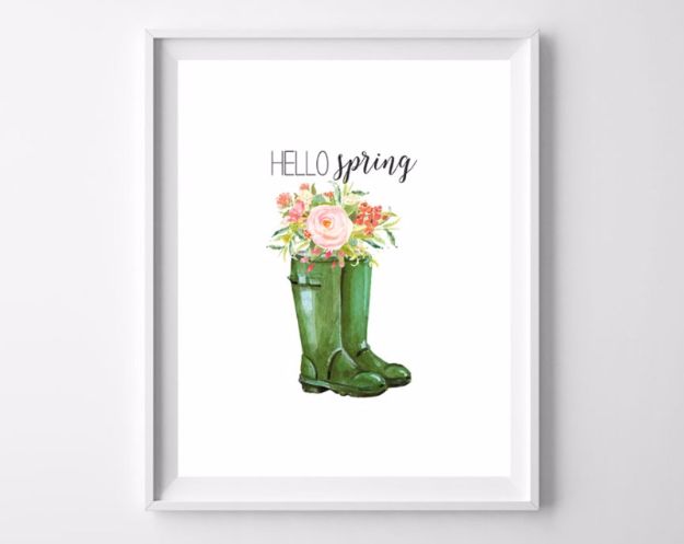Free Printables For Your Walls - Hello Spring Free Printables - Best Free Prints for Wall Art and Picture to Print for Home and Bedroom Decor - Ideas for the Home, Organization - Quotes for Bedroom and Kitchens, Vintage Bathroom Pictures - Downloadable Printable for Kids - DIY and Crafts by DIY JOY 