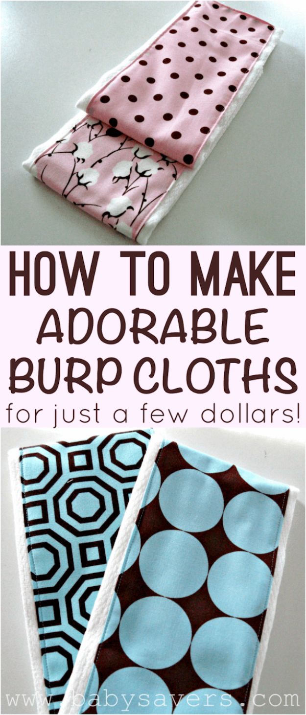 DIY Ideas for Newborn - Homemade Burp Cloth - Do It Yourself Projects for the New Baby Boy or Girl - Nursery and Room Decor, Gear and Products, Safety Ideas and Other Practical Items Make Great DIY Baby Gifts 
