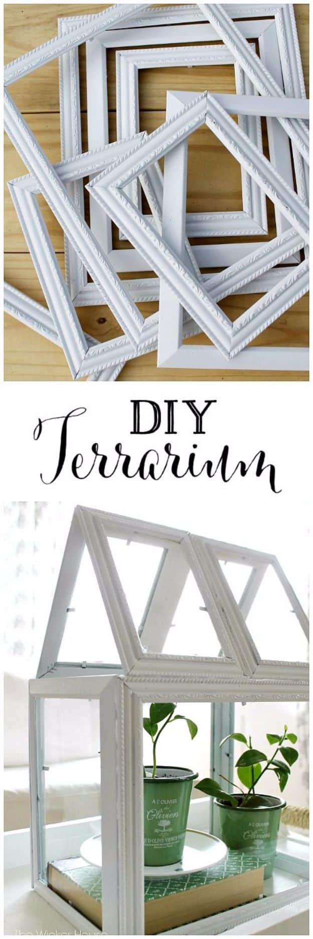 DIY Terrarium Ideas - Picture Frame Greenhouse Terrarium - Cool Terrariums and Crafts With Mason Jars, Succulents, Wood, Geometric Designs and Reptile, Acquarium - Easy DIY Terrariums for Adults and Kids To Make at Home 