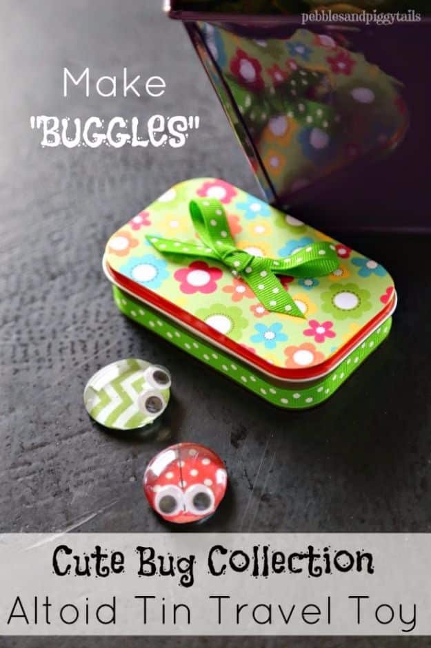 DIY Ideas for Kids To Make This Summer - Altoid Tin Reuse Buggles - Fun Crafts and Cool Projects for Boys and Girls To Make at Home - Easy and Cheap Do It Yourself Project Ideas With Paint, Glue, Paper, Glitter, Chalk and Things You Can Find Around The House - Creative Arts and Crafts Ideas for Children #summer #kidscrafts 