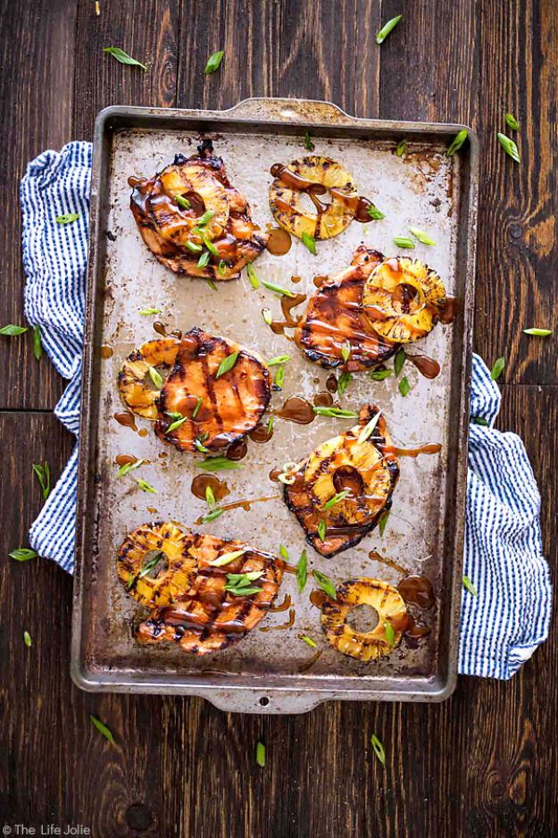 Best Recipe Ideas for Summer - Grilled Hawaiian Pork Chops - Cool Salads, Easy Side Dishes, Recipes for Summer Foods and Dinner to Beat the Heat - Light and Healthy Ideas for Hot Summer Nights, Pool Parties and Picnics http://diyjoy.com/best-recipes-summer