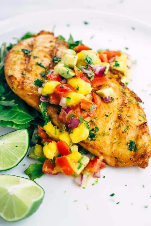 Best Recipe Ideas for Summer - Grilled Tequila Lime Chicken With Mango Salsa - Cool Salads, Easy Side Dishes, Recipes for Summer Foods and Dinner to Beat the Heat - Light and Healthy Ideas for Hot Summer Nights, Pool Parties and Picnics http://diyjoy.com/best-recipes-summer