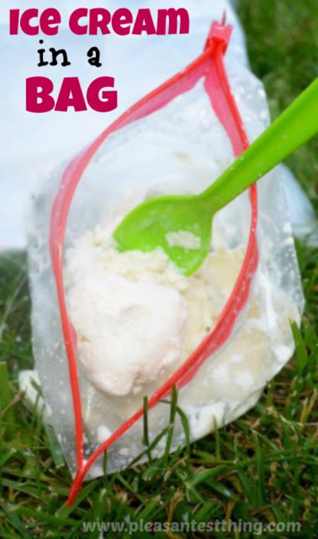 DIY Hacks for Summer - Ice Cream In A Bag - Easy Projects to Try This Summer To Get Organized, Spend Time Outdoors, Play With The Kids, Stay Cool In The Heat - Tips and Tricks to Make Summertime Awesome - Crafts and Home Decor by DIY JOY 