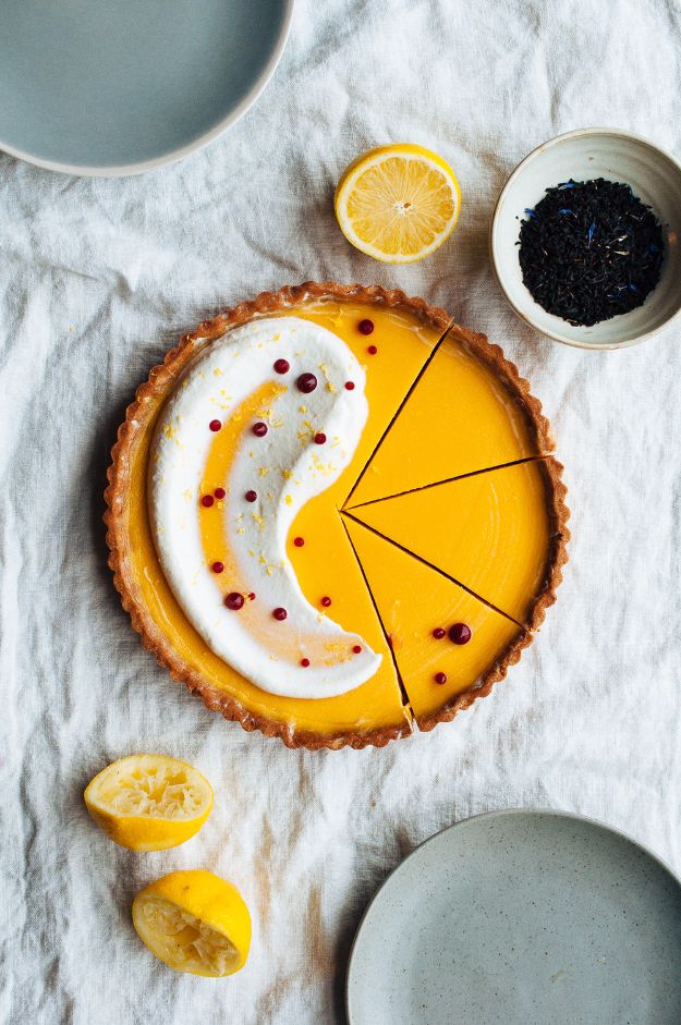 Best Recipe Ideas for Summer - Lemon & Earl Grey Tart with Buttermilk Chantilly - Cool Salads, Easy Side Dishes, Recipes for Summer Foods and Dinner to Beat the Heat - Light and Healthy Ideas for Hot Summer Nights, Pool Parties and Picnics http://diyjoy.com/best-recipes-summer