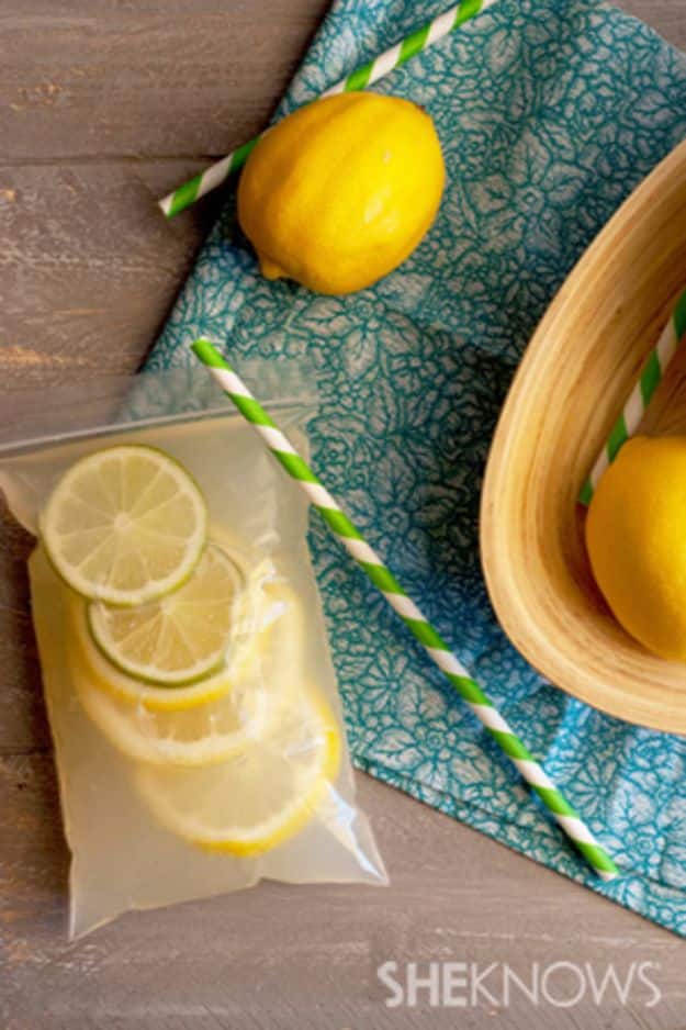 DIY Hacks for Summer - Lemonade Pouches - Easy Projects to Try This Summer To Get Organized, Spend Time Outdoors, Play With The Kids, Stay Cool In The Heat - Tips and Tricks to Make Summertime Awesome - Crafts and Home Decor by DIY JOY 