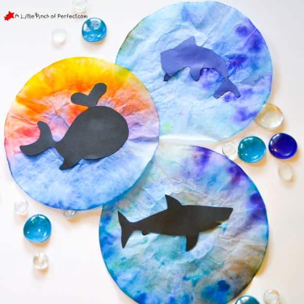 DIY Ideas for Kids To Make This Summer - Ocean Animal Coffee Filter Suncatchers - Fun Crafts and Cool Projects for Boys and Girls To Make at Home - Easy and Cheap Do It Yourself Project Ideas With Paint, Glue, Paper, Glitter, Chalk and Things You Can Find Around The House - Creative Arts and Crafts Ideas for Children #summer #kidscrafts 