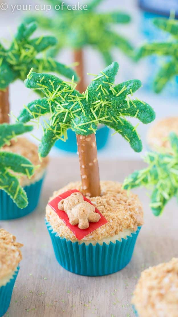 Best Recipe Ideas for Summer - Palm Tree Cupcakes - Cool Salads, Easy Side Dishes, Recipes for Summer Foods and Dinner to Beat the Heat - Light and Healthy Ideas for Hot Summer Nights, Pool Parties and Picnics http://diyjoy.com/best-recipes-summer
