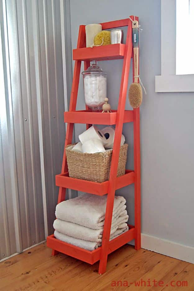 DIY Hacks for Renters - DIY Ladder Shelf - Easy Ways to Decorate and Fix Things on Rental Property - Decorate Walls, Cheap Ideas for Making an Apartment, Small Space or Tiny Closet Work For You - Quick Hacks and DIY Projects on A Budget - Step by Step Tutorials and Instructions for Simple Home Decor http://diyjoy.com/diy-hacks-renters