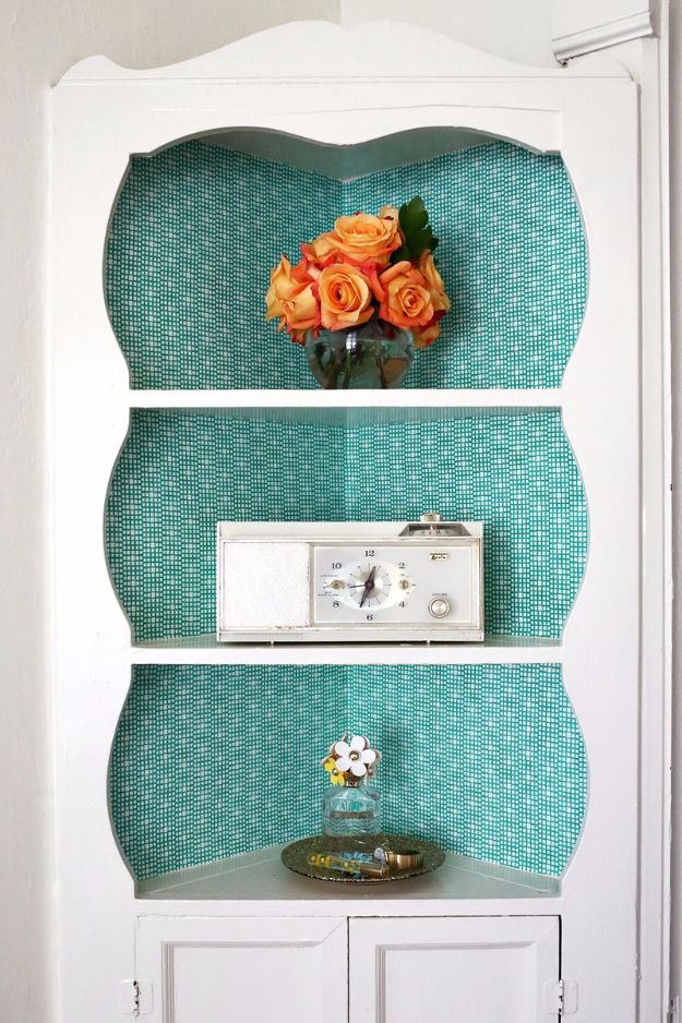 DIY Hacks for Renters - Fabric Lined Built-In Shelves - Easy Ways to Decorate and Fix Things on Rental Property - Decorate Walls, Cheap Ideas for Making an Apartment, Small Space or Tiny Closet Work For You - Quick Hacks and DIY Projects on A Budget - Step by Step Tutorials and Instructions for Simple Home Decor http://diyjoy.com/diy-hacks-renters