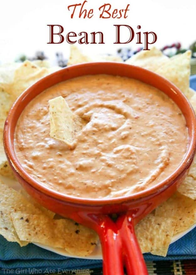 Best Dip Recipes - Best Bean Dip - Easy Recipe Ideas for A Party Appetizer - Cold Recipe Ideas for Chips, Crockpot, Mexican Bean Dip, Desserts and Healthy Fruit Options - Italian Dressing and Ranch Dip Recipe Ideas 