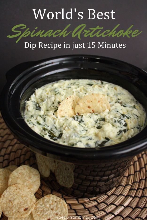 Best Dip Recipes - Best Spinach Artichoke Dip - Easy Recipe Ideas for A Party Appetizer - Cold Recipe Ideas for Chips, Crockpot, Mexican Bean Dip, Desserts and Healthy Fruit Options - Italian Dressing and Ranch Dip Recipe Ideas 