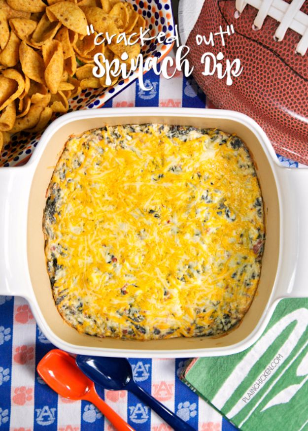 Best Dip Recipes - Cracked Out Spinach Dip - Easy Recipe Ideas for A Party Appetizer - Cold Recipe Ideas for Chips, Crockpot, Mexican Bean Dip, Desserts and Healthy Fruit Options - Italian Dressing and Ranch Dip Recipe Ideas 