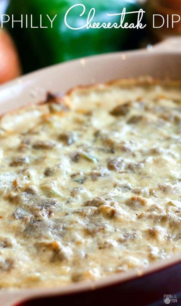Best Dip Recipes - Philly Cheesesteak Dip - Easy Recipe Ideas for A Party Appetizer - Cold Recipe Ideas for Chips, Crockpot, Mexican Bean Dip, Desserts and Healthy Fruit Options - Italian Dressing and Ranch Dip Recipe Ideas 