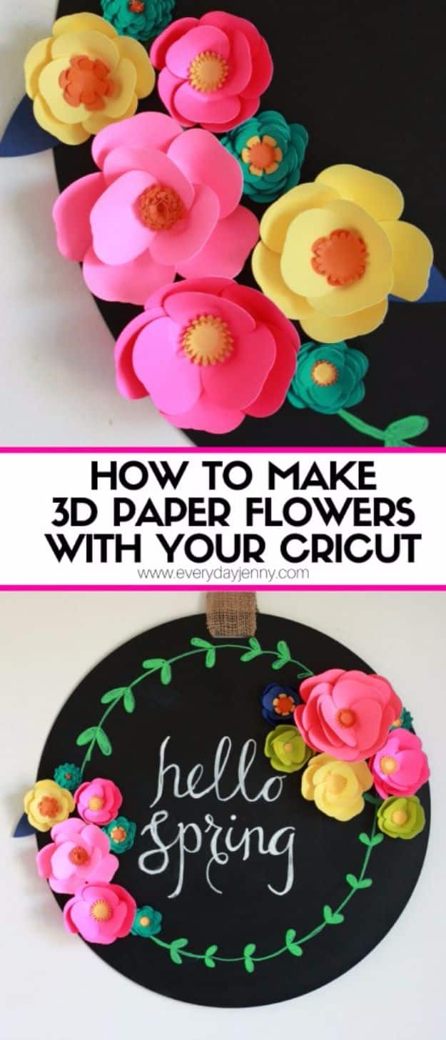 DIY Paper Flowers - 3D Paper Flowers With Your Cricut - How To Make A Paper Flower - Large Wedding Backdrop for Wall Decor - Easy Tissue Paper Flower Tutorial for Kids - Giant Projects for Photo Backdrops - Daisy, Roses, Bouquets, Centerpieces - Cricut Template and Step by Step Tutorial 