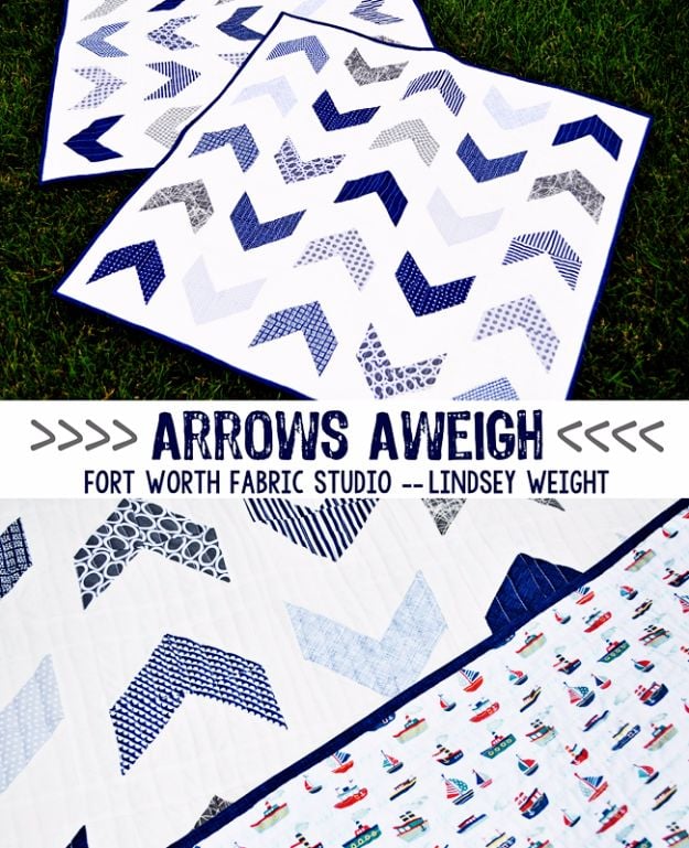 Best Quilts to Make This Weekend - Arrows Aweigh Boy Quilt - Free Quilt Patterns and Quilting Tutorials - Quilting for Beginners and Sewing Ideas - DIY Baby Quilts, Printables, New and Easy Modern Quilts, Jelly Roll, Quilt Squares, Fat Quarters and Scrap Ideas #diy #quilting #sewing
