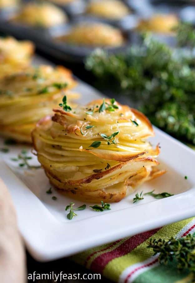 Potato Recipes - Asiago Potato Stacks - Easy, Quick and Healthy Potato Recipes - How To Make Roasted, In Oven, Fried, Mashed and Red Potatoes - Easy Potato Side Dishes #potatorecipes #recipes