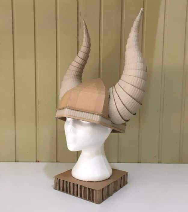 DIY Ideas With Cardboard - Cardboard Viking Helmet With Horns - How To Make Room Decor Crafts for Kids - Easy and Crafty Storage Ideas For Room - Toilet Paper Roll Projects Tutorials - Fun Furniture Ideas with Cardboard - Cheap, Quick and Easy Wall Decorations #diyideas #cardboardcrafts #crafts
