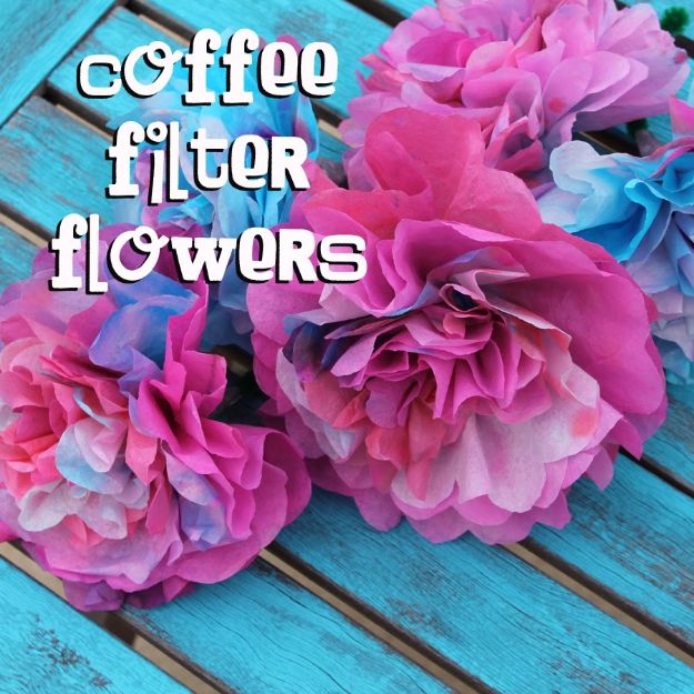 DIY Paper Flowers - Coffee Filter Flowers - How To Make A Paper Flower - Large Wedding Backdrop for Wall Decor - Easy Tissue Paper Flower Tutorial for Kids - Giant Projects for Photo Backdrops - Daisy, Roses, Bouquets, Centerpieces - Cricut Template and Step by Step Tutorial 