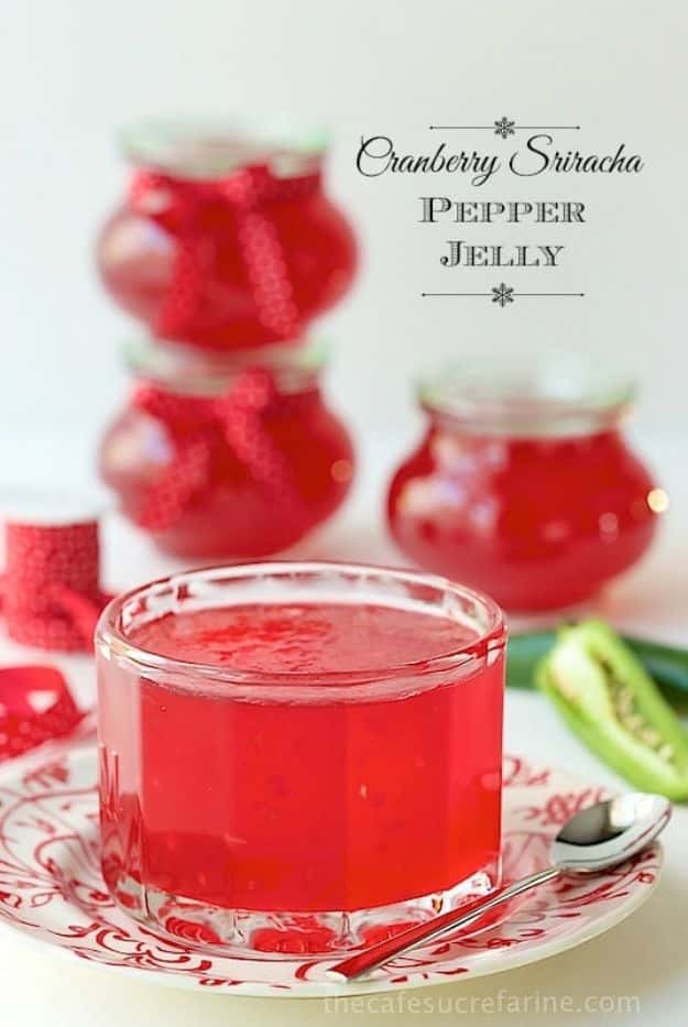 Best Jam and Jelly Recipes - Cranberry Sriracha Pepper Jelly - Homemade Recipe Ideas For Canning - Easy and Unique Jams and Jellies Made With Strawberry, Raspberry, Blackberry, Peach and Fruit - Healthy, Sugar Free, No Pectin, Small Batch, Savory and Freezer Recipes #recipes #jelly