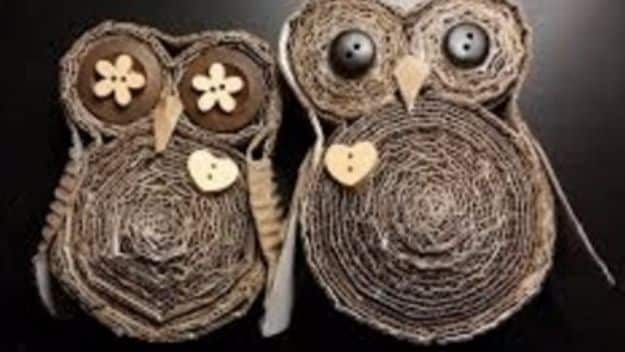 DIY Ideas With Cardboard - DIY Cardboard Owls - How To Make Room Decor Crafts for Kids - Easy and Crafty Storage Ideas For Room - Toilet Paper Roll Projects Tutorials - Fun Furniture Ideas with Cardboard - Cheap, Quick and Easy Wall Decorations #diyideas #cardboardcrafts #crafts