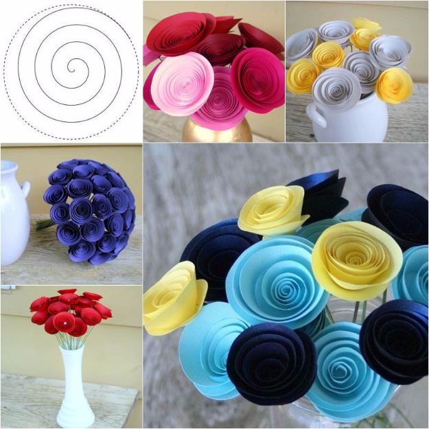 DIY Paper Flowers - DIY Easy Swirly Paper Flower - How To Make A Paper Flower - Large Wedding Backdrop for Wall Decor - Easy Tissue Paper Flower Tutorial for Kids - Giant Projects for Photo Backdrops - Daisy, Roses, Bouquets, Centerpieces - Cricut Template and Step by Step Tutorial 