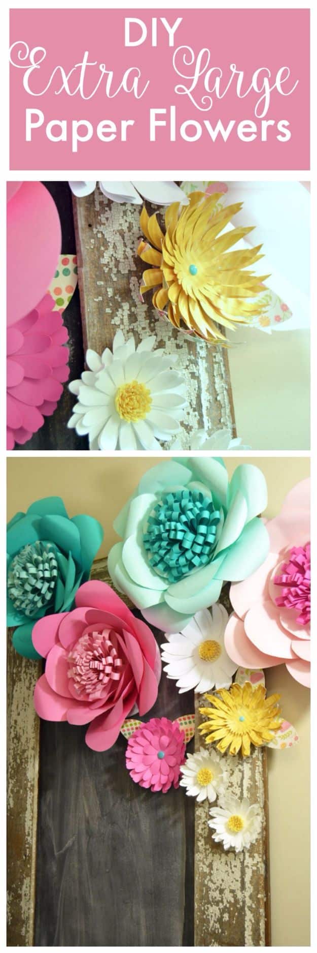 DIY Paper Flowers - DIY Extra Large Paper Flowers - How To Make A Paper Flower - Large Wedding Backdrop for Wall Decor - Easy Tissue Paper Flower Tutorial for Kids - Giant Projects for Photo Backdrops - Daisy, Roses, Bouquets, Centerpieces - Cricut Template and Step by Step Tutorial 