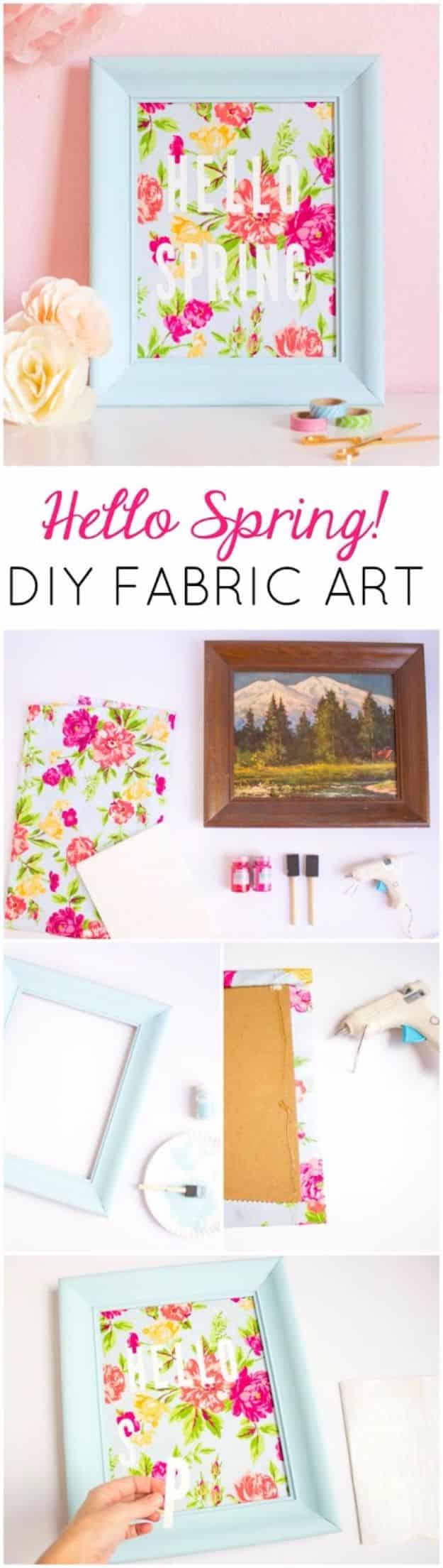 DIY Ideas With Old Picture Frames - DIY Fabric Art - Cool Crafts To Make With A Repurposed Picture Frame - Cheap Do It Yourself Gifts and Home Decor on A Budget - Fun Ideas for Decorating Your House and Room 