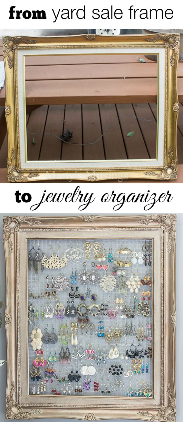 DIY Jewelry Ideas - DIY Framed Jewelry Storage - How To Make the Coolest Jewelry Ideas For Kids and Teens - Homemade Wooden and Plastic Jewelry Box Plans - Easy Cardboard Gift Ideas - Cheap Wall Makeover and Organizer Projects With Drawers Men http://diyjoy.com/diy-jewelry-boxes-storage