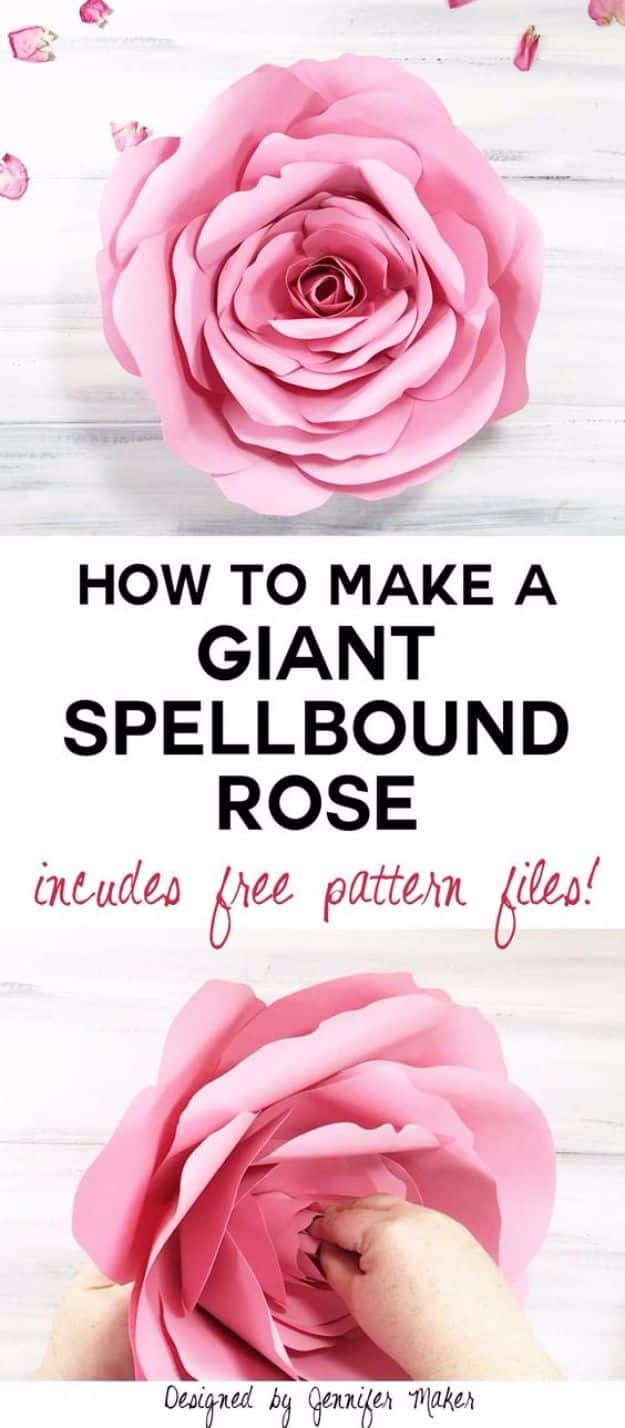 DIY Paper Flowers - DIY Giant Rose - How To Make A Paper Flower - Large Wedding Backdrop for Wall Decor - Easy Tissue Paper Flower Tutorial for Kids - Giant Projects for Photo Backdrops - Daisy, Roses, Bouquets, Centerpieces - Cricut Template and Step by Step Tutorial 