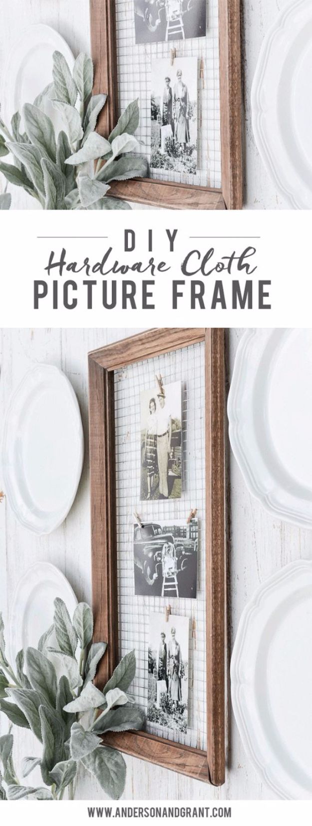 DIY Ideas With Old Picture Frames - DIY Hardware Cloth Picture Frame - Cool Crafts To Make With A Repurposed Picture Frame - Cheap Do It Yourself Gifts and Home Decor on A Budget - Fun Ideas for Decorating Your House and Room 