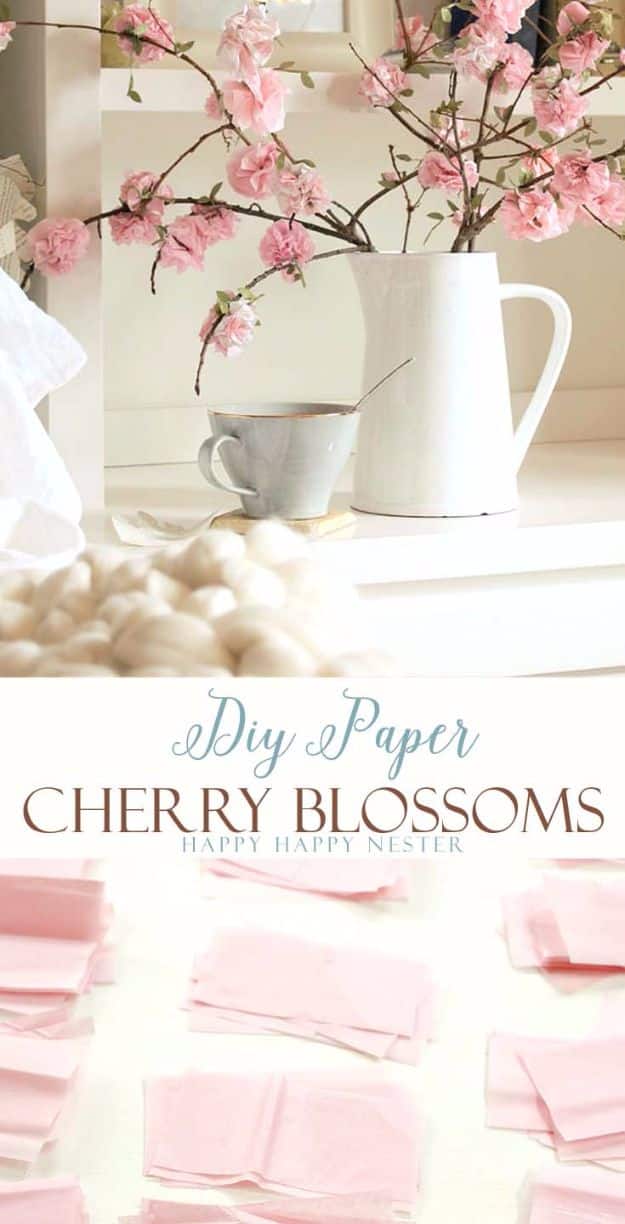 DIY Paper Flowers - DIY Paper Cherry Blossoms - How To Make A Paper Flower - Large Wedding Backdrop for Wall Decor - Easy Tissue Paper Flower Tutorial for Kids - Giant Projects for Photo Backdrops - Daisy, Roses, Bouquets, Centerpieces - Cricut Template and Step by Step Tutorial 