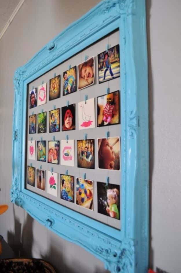DIY Ideas With Old Picture Frames - DIY Photo Frame Of An Old Picture Frame - Cool Crafts To Make With A Repurposed Picture Frame - Cheap Do It Yourself Gifts and Home Decor on A Budget - Fun Ideas for Decorating Your House and Room 