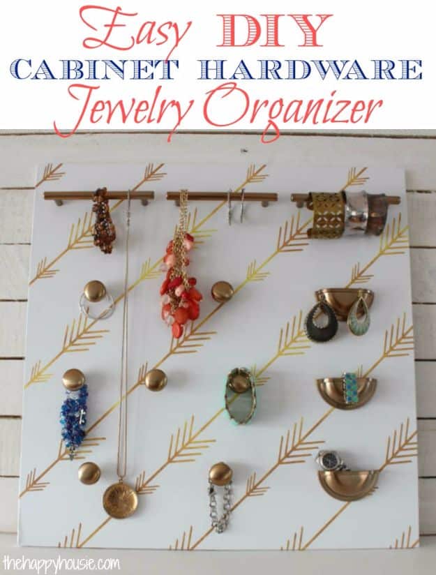 DIY Jewelry Ideas - Easy DIY Cabinet Hardware Jewelry Storage - How To Make the Coolest Jewelry Ideas For Kids and Teens - Homemade Wooden and Plastic Jewelry Box Plans - Easy Cardboard Gift Ideas - Cheap Wall Makeover and Organizer Projects With Drawers Men http://diyjoy.com/diy-jewelry-boxes-storage