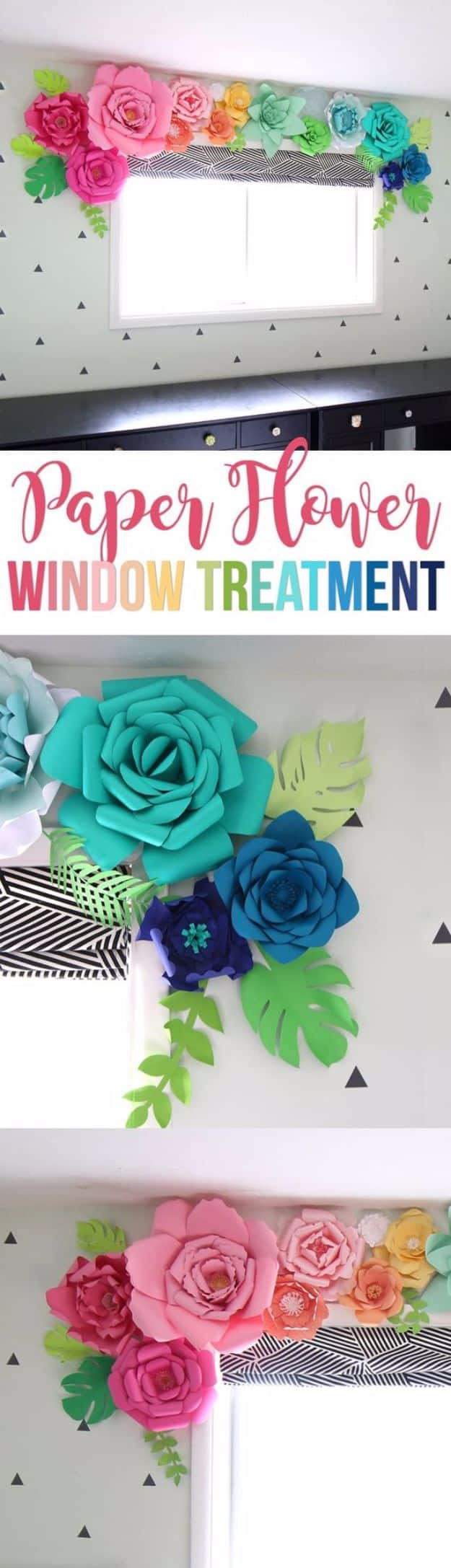 DIY Paper Flowers - Giant Paper Flower Window Treatment - How To Make A Paper Flower - Large Wedding Backdrop for Wall Decor - Easy Tissue Paper Flower Tutorial for Kids - Giant Projects for Photo Backdrops - Daisy, Roses, Bouquets, Centerpieces - Cricut Template and Step by Step Tutorial 