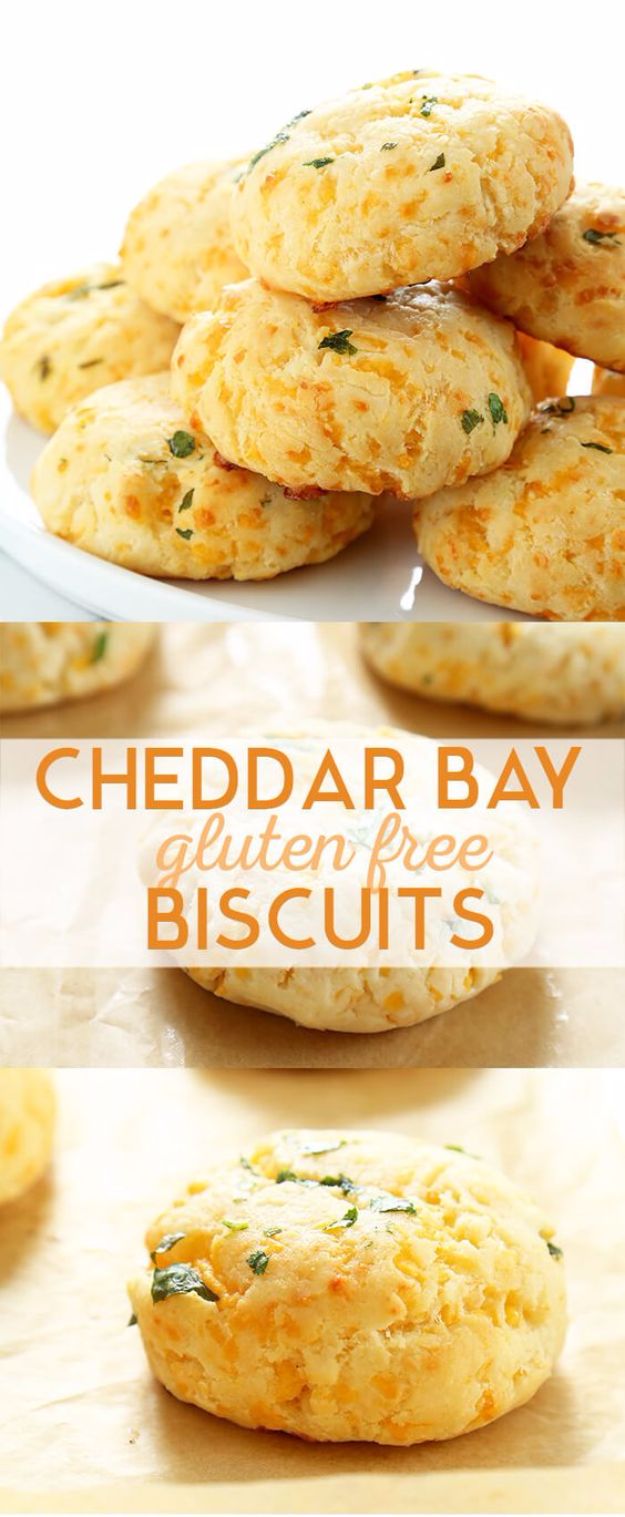 Gluten Free Recipes - Gluten Free Cheddar Bay Biscuits - Easy Vegetarian or Vegan Recipes For Dinner and For Dessert - How To Make Healthy Glutenfree Bread and Appetizers For Kids - Fun Crockpot Recipes For Breakfast While On A Budget http://diyjoy.com/gluten-free-recipes