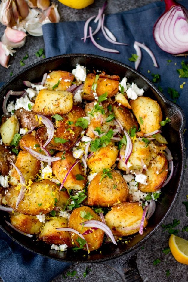Potato Recipes - Greek Potato Hash - Easy, Quick and Healthy Potato Recipes - How To Make Roasted, In Oven, Fried, Mashed and Red Potatoes - Easy Potato Side Dishes #potatorecipes #recipes
