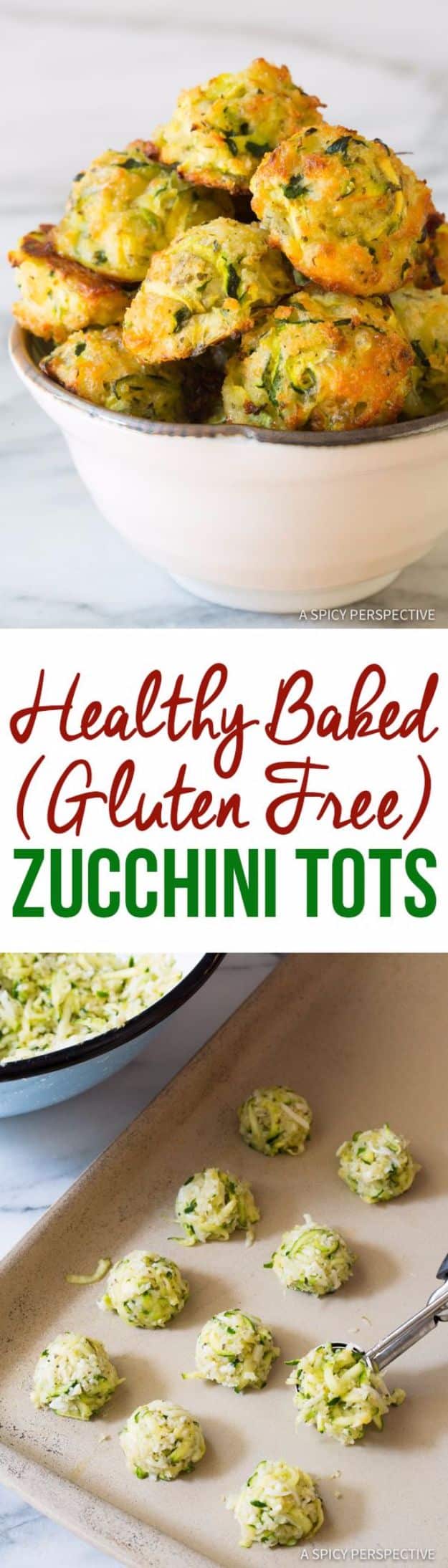 Gluten Free Recipes - Healthy Baked Zucchini Tots - Easy Vegetarian or Vegan Recipes For Dinner and For Dessert - How To Make Healthy Glutenfree Bread and Appetizers For Kids - Fun Crockpot Recipes For Breakfast While On A Budget http://diyjoy.com/gluten-free-recipes