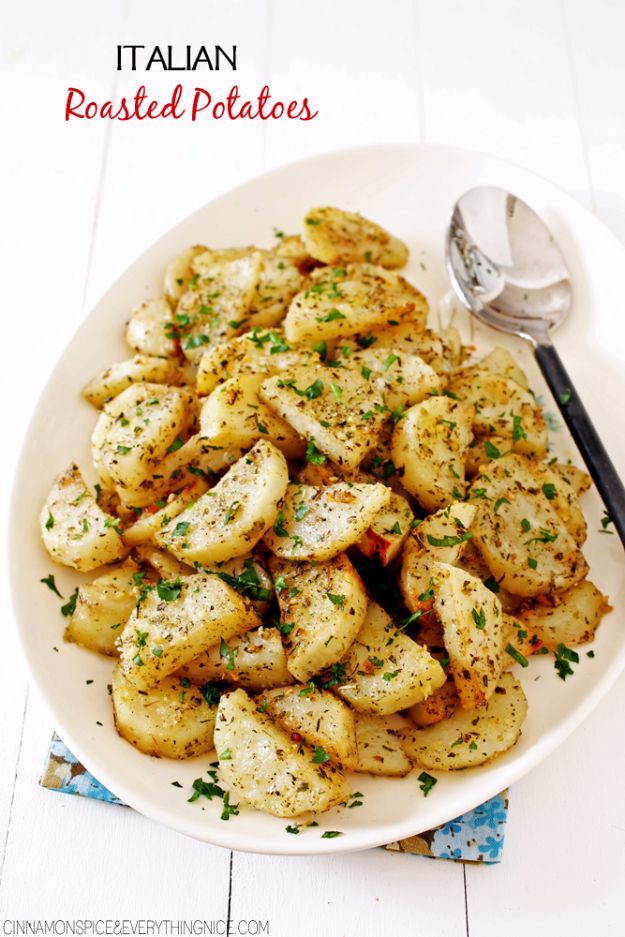 Potato Recipes - Italian Roasted Potatoes - Easy, Quick and Healthy Potato Recipes - How To Make Roasted, In Oven, Fried, Mashed and Red Potatoes - Easy Potato Side Dishes #potatorecipes #recipes