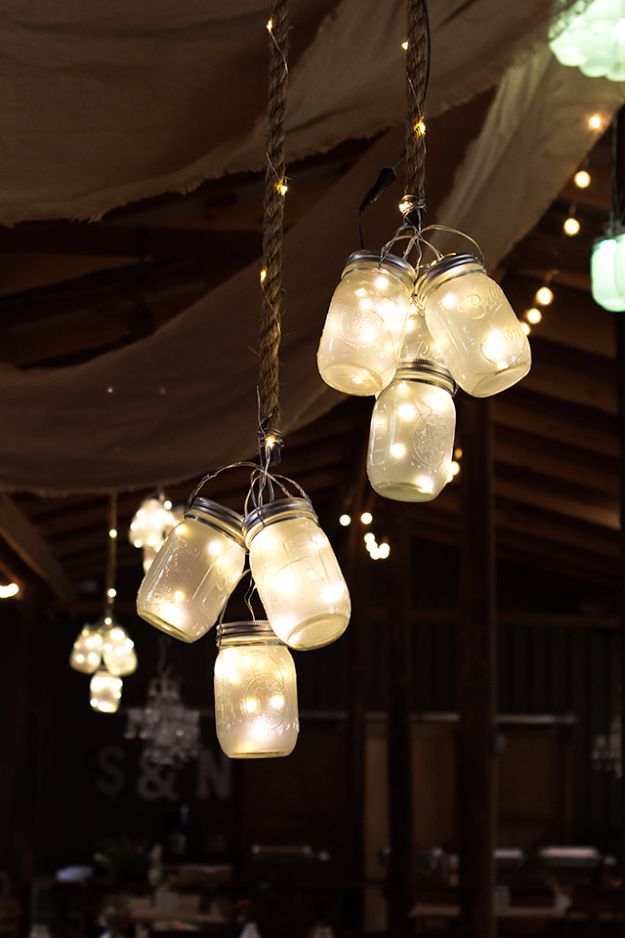 DIY Wedding Decor - LED Mason Jar Lights - Easy and Cheap Project Ideas with Things Found in Dollar Stores - Simple and Creative Backdrops for Receptions On A Budget - Rustic, Elegant, and Vintage Paper Ideas for Centerpieces, and Vases 