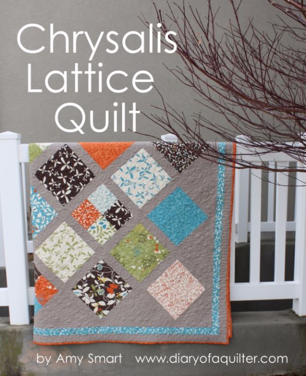 Best Quilts to Make This Weekend - Large Chrysalis Lattice Quilt - Free Quilt Patterns and Quilting Tutorials - Quilting for Beginners and Sewing Ideas - DIY Baby Quilts, Printables, New and Easy Modern Quilts, Jelly Roll, Quilt Squares, Fat Quarters and Scrap Ideas #diy #quilting #sewing