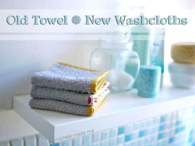 DIY Ideas With Old Towels - Old Towel To New Washcloths - Cool Crafts To Make With An Old Towel - Cheap Do It Yourself Gifts and Home Decor on A Budget budget craft ideas #crafts #diy