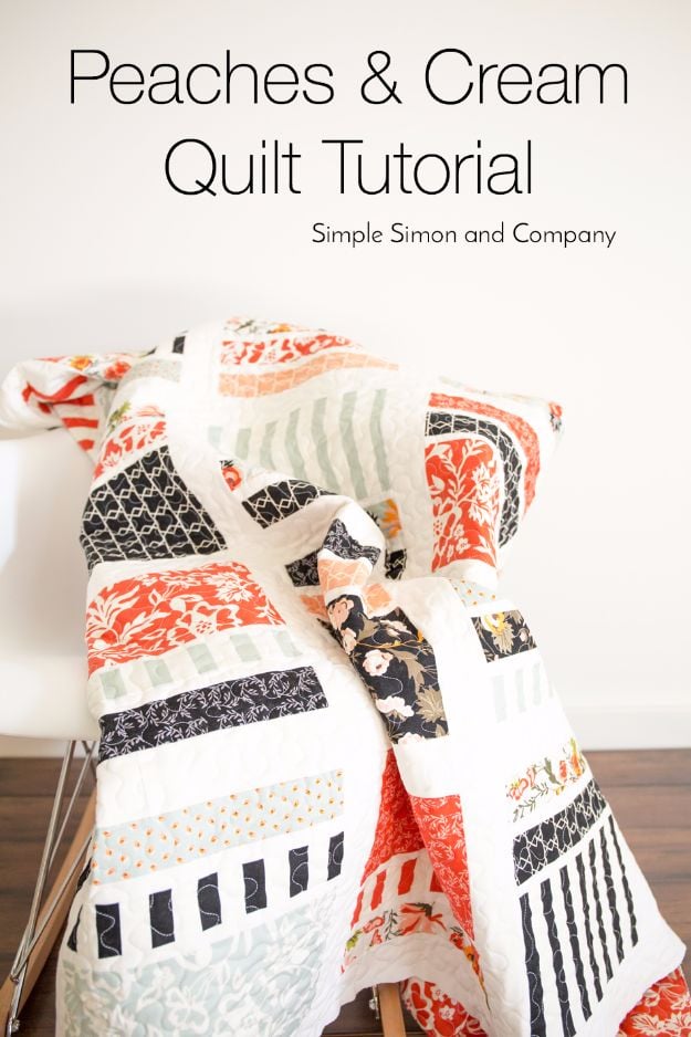 Best Quilts to Make This Weekend - Peaches & Cream Quilt - Free Quilt Patterns and Quilting Tutorials - Quilting for Beginners and Sewing Ideas - DIY Baby Quilts, Printables, New and Easy Modern Quilts, Jelly Roll, Quilt Squares, Fat Quarters and Scrap Ideas #diy #quilting #sewing