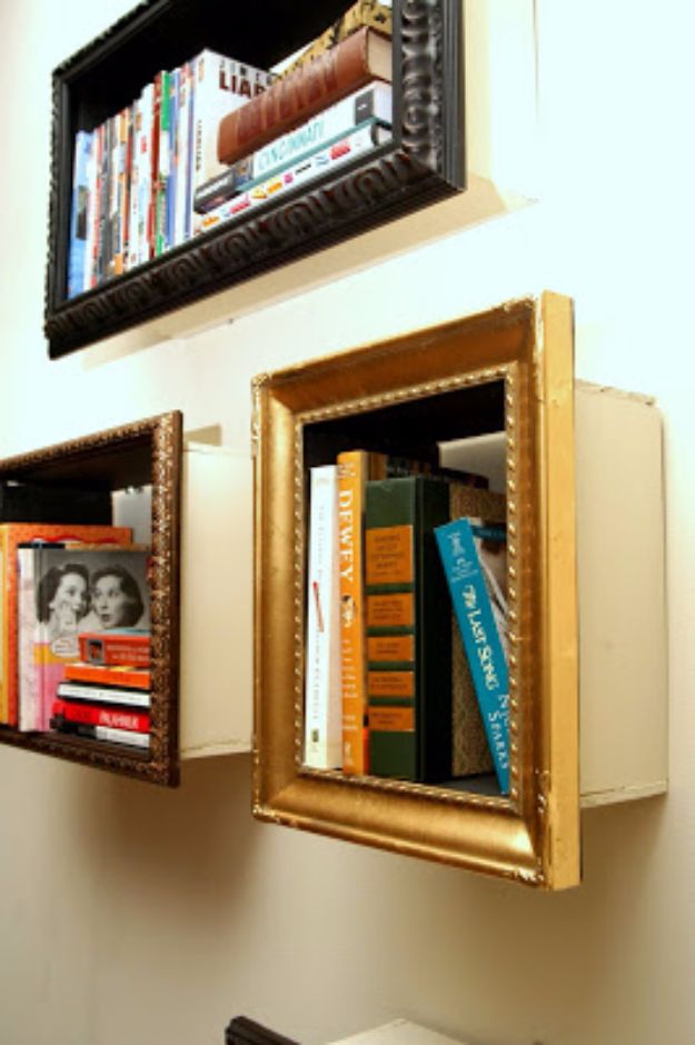 DIY Ideas With Old Picture Frames - Picture Frame Shelving - Cool Crafts To Make With A Repurposed Picture Frame - Cheap Do It Yourself Gifts and Home Decor on A Budget - Fun Ideas for Decorating Your House and Room 